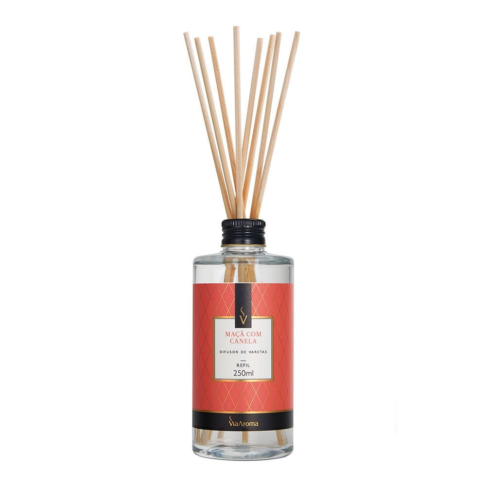Refil Difusor de Varetas Maçã com Canela Via Aroma - 250ml