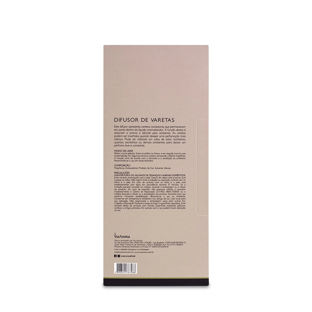 Difusor de Varetas Jasmim Branco Via Aroma - 200ml