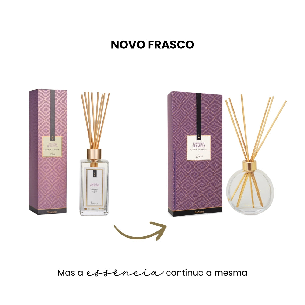 Difusor de Varetas Lavanda Francesa Via Aroma - 200ml