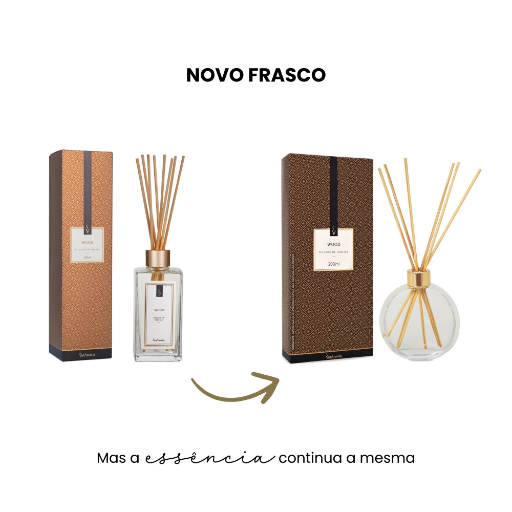 Difusor de Varetas Wood Via Aroma - 200ml
