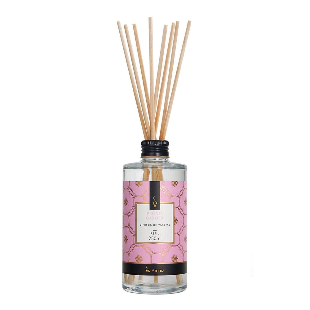 Refil Difusor de Varetas Peônia Garden Via Aroma - 250ml