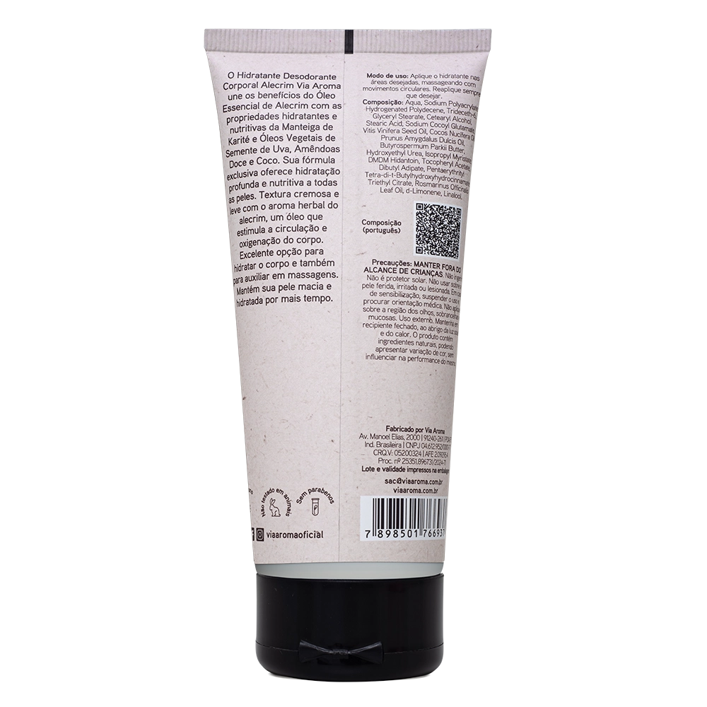 Hidratante Corporal Alecrim Aromatherapy Via Aroma - 200g