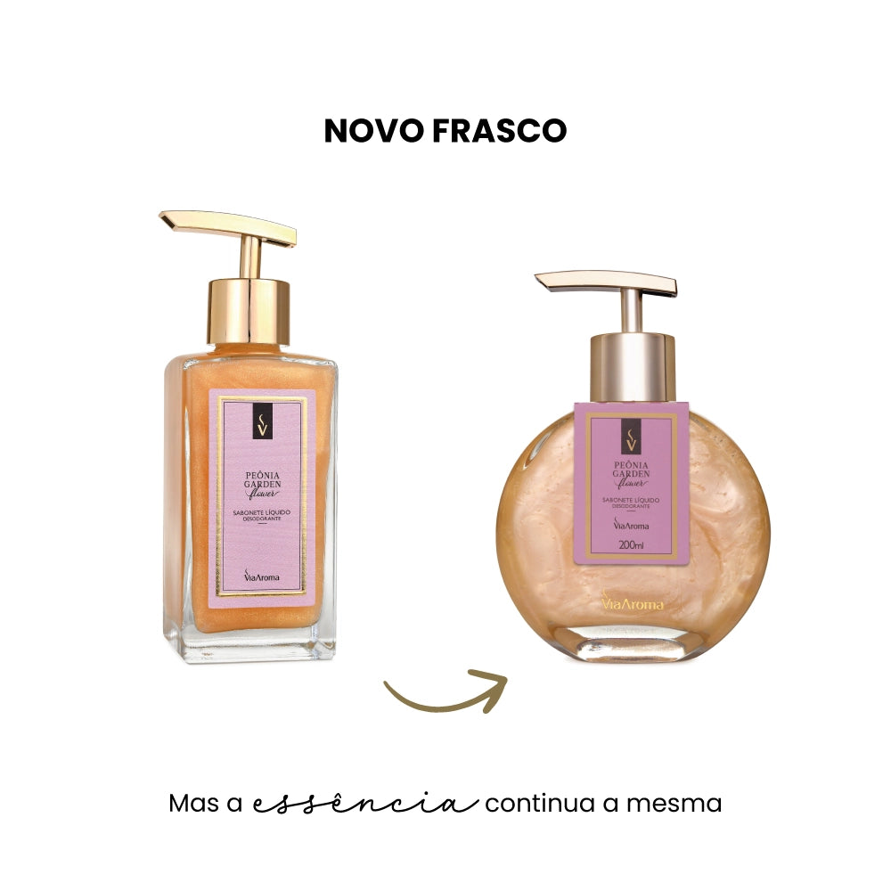 Sabonete Líquido Desodorante Peônia Garden Via Aroma - 200ml