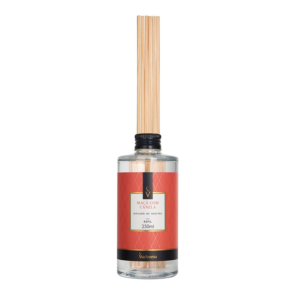 Refil Difusor de Varetas Maçã com Canela Via Aroma - 250ml