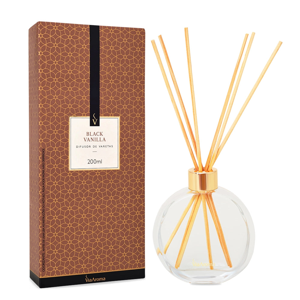 Difusor de Varetas Black Vanilla Via Aroma - 200ml