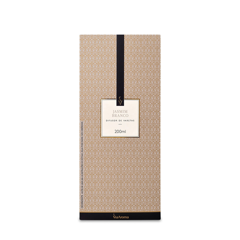 Difusor de Varetas Jasmim Branco Via Aroma - 200ml