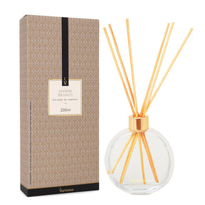 Difusor de Varetas Jasmim Branco Via Aroma - 200ml