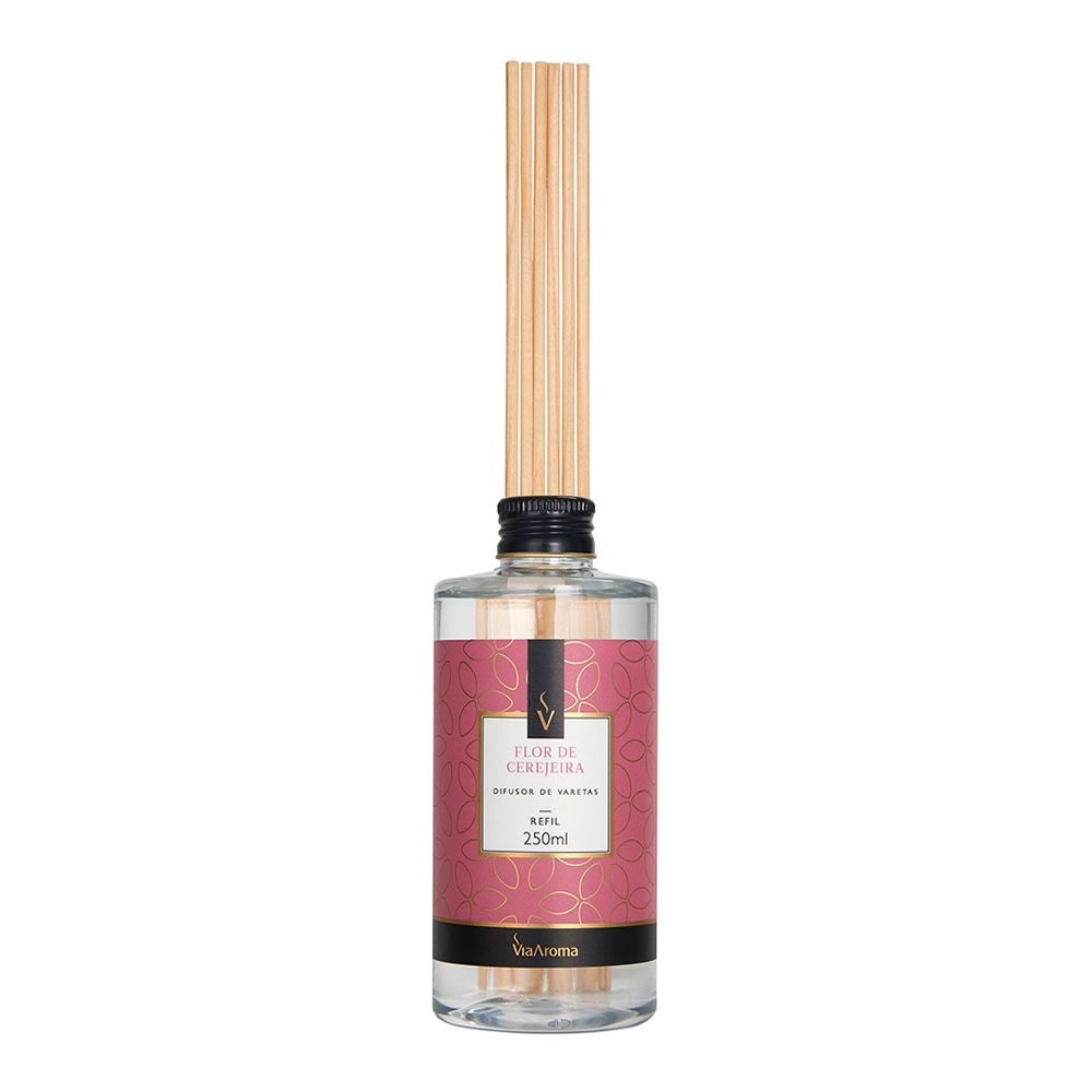Refil Difusor de Varetas Flor de Cerejeira Via Aroma - 250ml