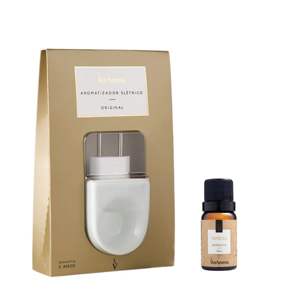 Kit Aromatizador Elétrico Original mais 1 Essência Via Aroma - Vanilla