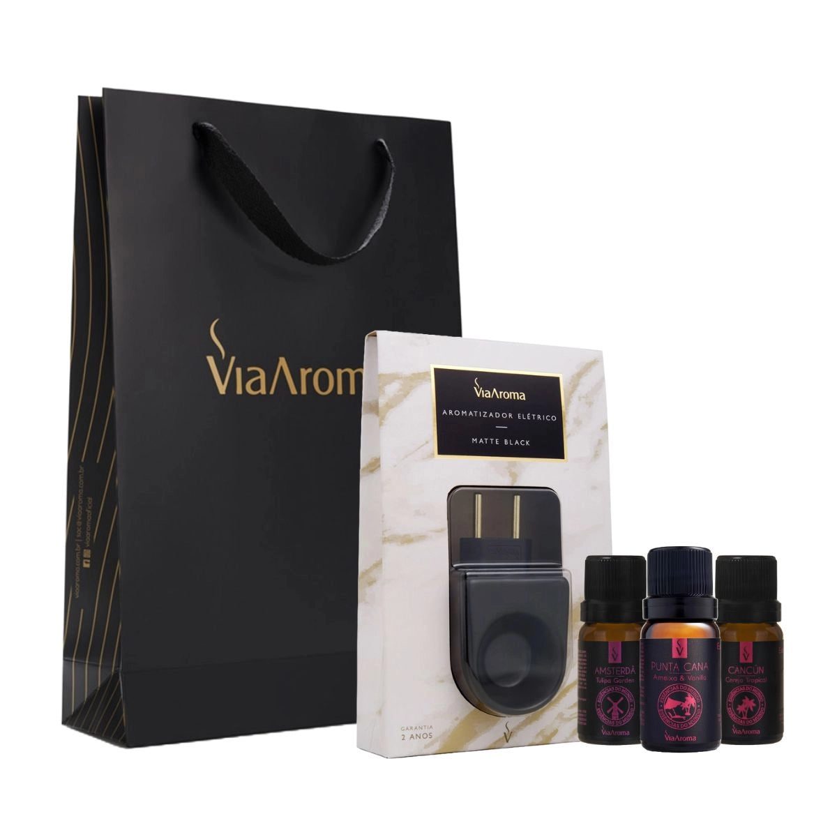 Kit Aromatizador Matte Black mais Essência Mundo