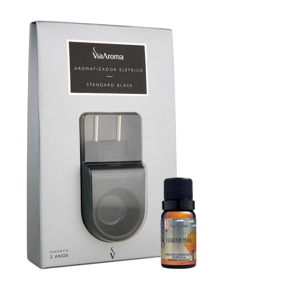 Kit Aromatizador Standard Black mais Essência Via Aroma - Harmonia