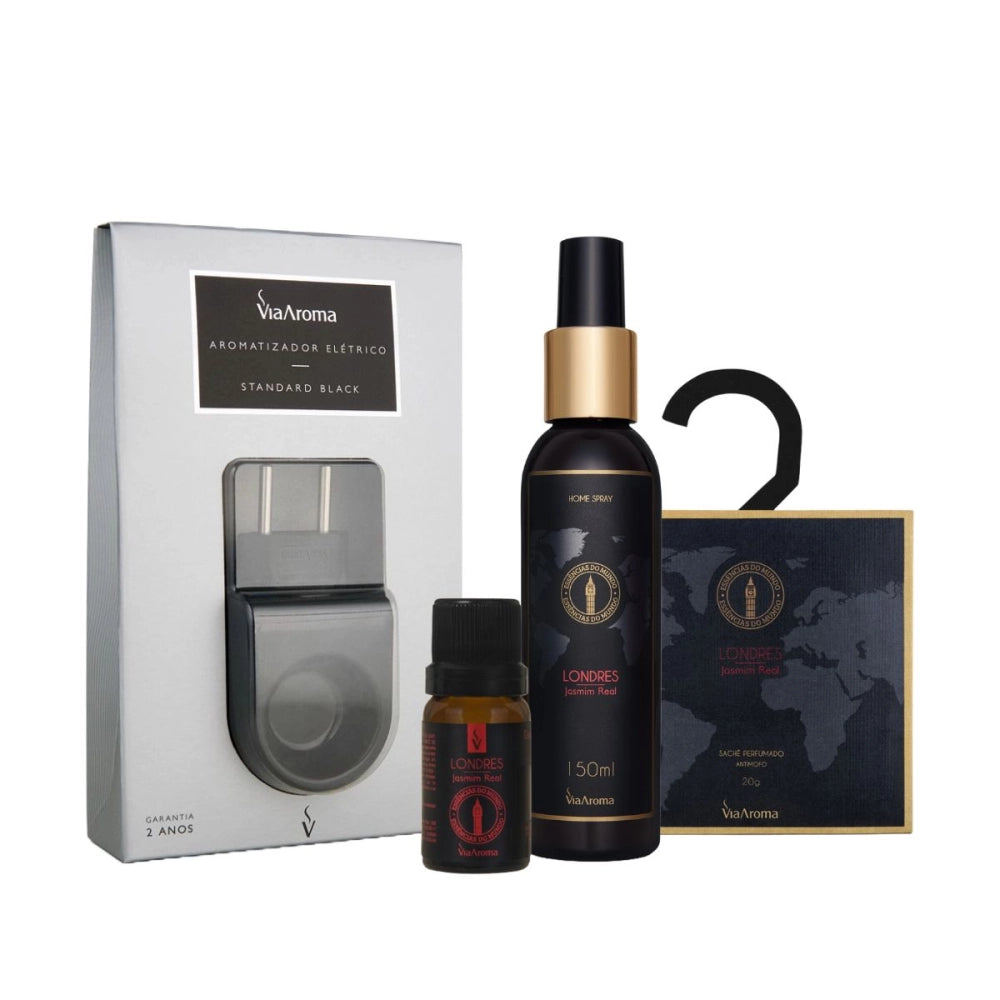 Kit Difusor Black com Linha Mundo Londres - Via Aroma