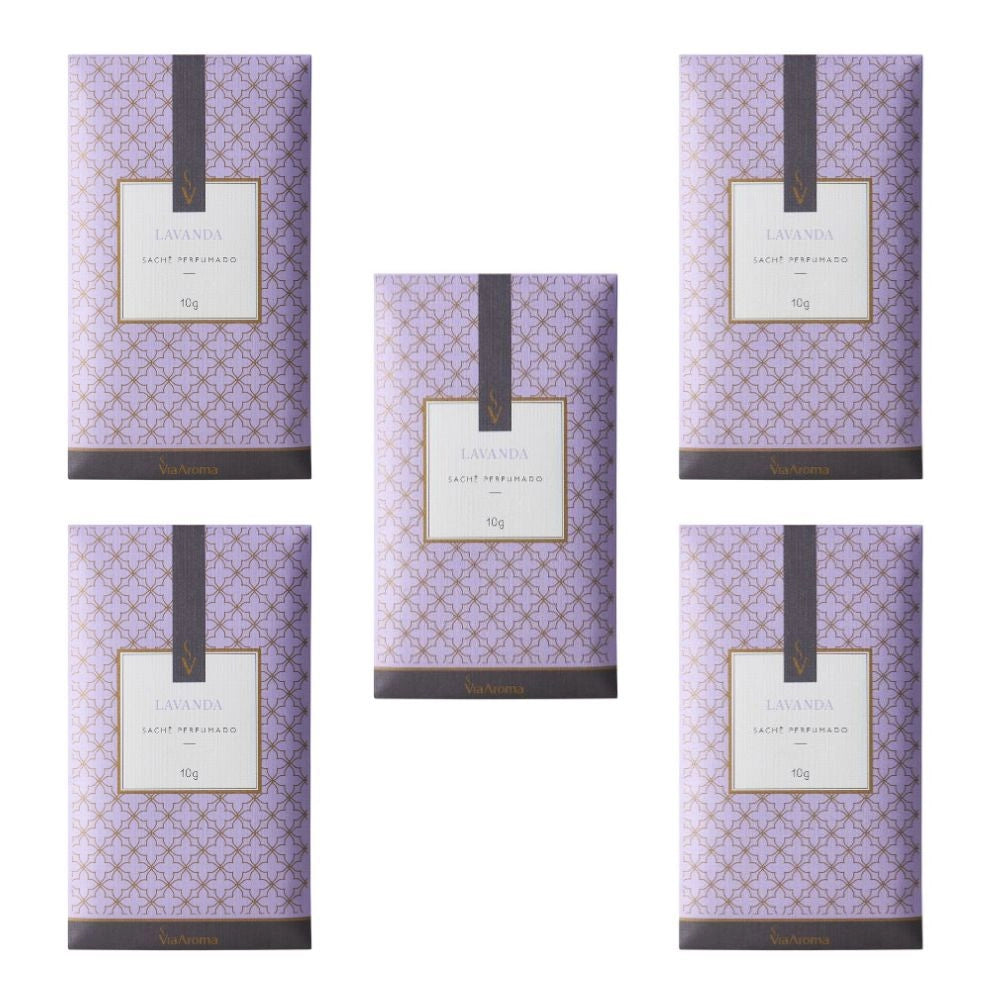 Kit 5 Sachê Perfumado Lavanda Via Aroma - 10g