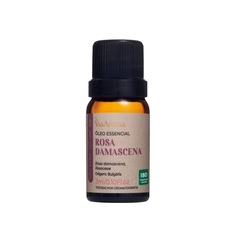 Óleo Essencial Rosa Damascena 100% PURO Via Aroma - 3ml