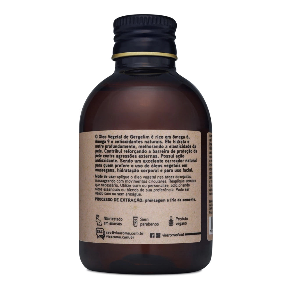 Óleo Vegetal de Gergelim Via Aroma - 120 ml